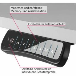 TECTAKE Tischgestell Elektrisch Höhenverstellbar Memory-Funkt. Extra Breit 110-190x68x58-123cm - Tischuntergestell, Schreibtischgestell, Tischrahmen - Weiß -TECTAKE Shop 10370535 5