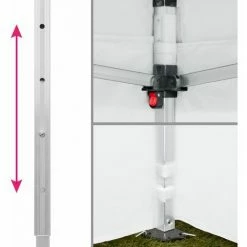 TECTAKE Faltbarer Garten Pavillon 3x3m Mit 2 Seitenteilen - Partyzelt, Anbaupavillon, Festzelt - Weiß -TECTAKE Shop 12289638 3