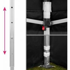 TECTAKE Faltbarer Garten Pavillon 3x6m Mit 2 Seitenteilen - Partyzelt, Anbaupavillon, Festzelt - Schwarz -TECTAKE Shop 12289644 3