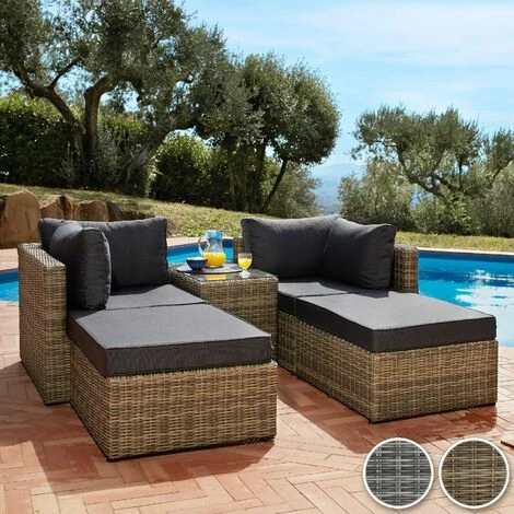 TECTAKE Rattan Lounge mit Aluminiumgestell San Domino - Gartenlounge, Terrassenmöbel, Rattan Lounge - grau TECTAKE Rattan Lounge Mit Aluminiumgestell San Domino - Gartenlounge, Terrassenmöbel, Rattan Lounge - Grau -TECTAKE Shop 12686194 2