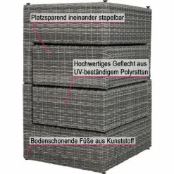 TECTAKE Rattan Lounge Mit Aluminiumgestell San Domino - Gartenlounge, Terrassenmöbel, Rattan Lounge - Grau 6 TECTAKE Rattan Lounge Mit Aluminiumgestell San Domino - Gartenlounge, Terrassenmöbel, Rattan Lounge - Grau -TECTAKE Shop 12686194 5