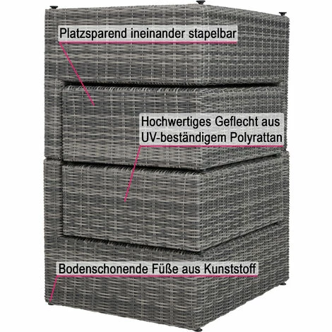 TECTAKE Rattan Lounge mit Aluminiumgestell San Domino - Gartenlounge, Terrassenmöbel, Rattan Lounge - grau TECTAKE Rattan Lounge Mit Aluminiumgestell San Domino - Gartenlounge, Terrassenmöbel, Rattan Lounge - Grau -TECTAKE Shop 12686194 5