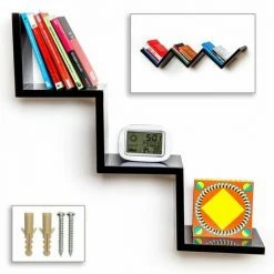 TECTAKE Wandregal Stufen Laura - Hängeregal, CD/DVD Regal, Stufenregal - Schwarz -TECTAKE Shop 13287190 3