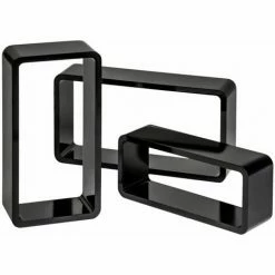 TECTAKE Quader Wandregal Leonie - Hängeregal, CD/DVD Regal, Offenes Regal - Schwarz