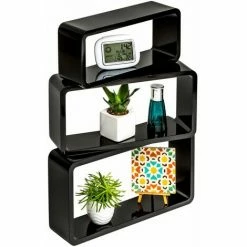 TECTAKE Quader Wandregal Leonie - Hängeregal, CD/DVD Regal, Offenes Regal - Schwarz -TECTAKE Shop 13287238 3