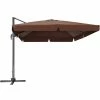 TECTAKE Sonnenschirm Ampelschirm 424cm Mit Fußpedal - Ampelschirm, Sonnenschutz, Gartenschirm - Braun -TECTAKE Shop 13396710 1