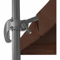 TECTAKE Sonnenschirm Ampelschirm 424cm Mit Fußpedal - Ampelschirm, Sonnenschutz, Gartenschirm - Braun -TECTAKE Shop 13396710 3