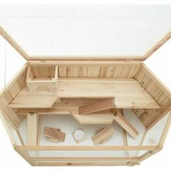 TECTAKE Hamsterkäfig Aus Holz 115x60x58cm - Nagerkäfig, Kleintierkäfig, Kleintierstall -TECTAKE Shop 14125292 3