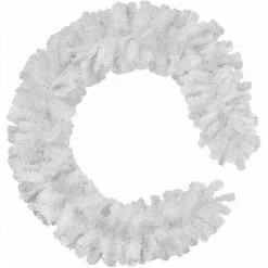 TECTAKE Weihnachtsgirlande Naturgetreu 2,7m - Tannengirlande, Tannenbaumschmuck, Christbaumschmuck - Weiß