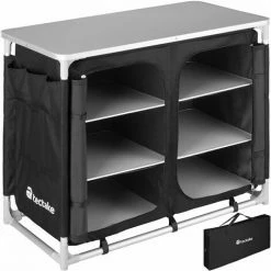 TECTAKE Campingküche 97x47,5x78cm - Outdoorküche, Campingschrank, Campingausstattung - Schwarz