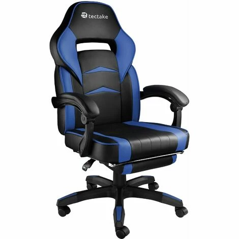 TECTAKE Racing Bürostuhl mit Fußstütze - Gaming Sessel, Zockersessel, Computerstuhl - schwarz/blau TECTAKE Racing Bürostuhl Mit Fußstütze - Gaming Sessel, Zockersessel, Computerstuhl - Schwarz/blau -TECTAKE Shop 17796627 3