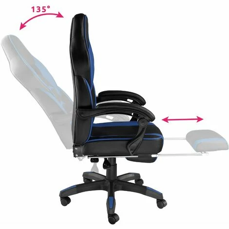 TECTAKE Racing Bürostuhl mit Fußstütze - Gaming Sessel, Zockersessel, Computerstuhl - schwarz/blau TECTAKE Racing Bürostuhl Mit Fußstütze - Gaming Sessel, Zockersessel, Computerstuhl - Schwarz/blau -TECTAKE Shop 17796627 4