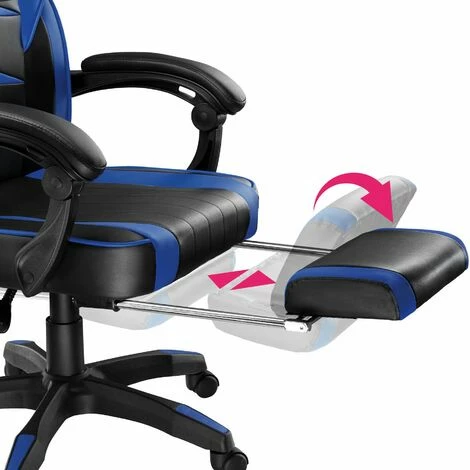 TECTAKE Racing Bürostuhl mit Fußstütze - Gaming Sessel, Zockersessel, Computerstuhl - schwarz/blau TECTAKE Racing Bürostuhl Mit Fußstütze - Gaming Sessel, Zockersessel, Computerstuhl - Schwarz/blau -TECTAKE Shop 17796627 5