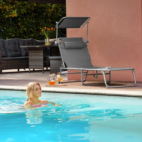 TECTAKE 2 Gartenliegen 4-stufig mit Kopfpolster - Sonnenliegen, Liegestühle, Relaxliegen - pink TECTAKE 2 Gartenliegen 4-stufig Mit Kopfpolster - Sonnenliegen, Liegestühle, Relaxliegen - Pink -TECTAKE Shop 17998913 2