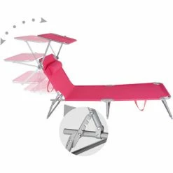 TECTAKE 2 Gartenliegen 4-stufig Mit Kopfpolster - Sonnenliegen, Liegestühle, Relaxliegen - Pink 5 TECTAKE 2 Gartenliegen 4-stufig Mit Kopfpolster - Sonnenliegen, Liegestühle, Relaxliegen - Pink -TECTAKE Shop 17998913 4