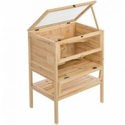 TECTAKE Kleintierkäfig Aus Holz 60x40x80cm - Hamsterkäfig, Käfig, Mäusekäfig -TECTAKE Shop 18408591 3
