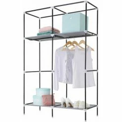 TECTAKE Stoffschrank 4 Fächer 108x45x164cm - Faltschrank, Faltkleiderschrank, Stoffschrank -TECTAKE Shop 19895601 4