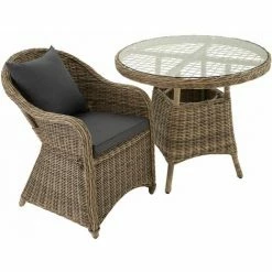 TECTAKE 2 Rattansessel Mit Aluminiumgestell Inkl. Sitzkissen Und Rückenkissen - Rattanstuhl, Gartensessel, Gartenstuhl - Natur -TECTAKE Shop 20154590 3