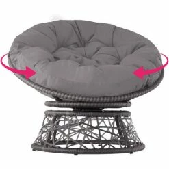 TECTAKE Rattansessel Gargano Drehbar - Rattansessel, Drehsessel, Rundsessel - Grau -TECTAKE Shop 23201632 4