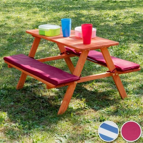 TECTAKE Kinderpicknickbank mit Polsterauflagen - Kindertisch, Kinderbank, Picknicktisch - rot TECTAKE Kinderpicknickbank Mit Polsterauflagen - Kindertisch, Kinderbank, Picknicktisch - Rot -TECTAKE Shop 23571181 3