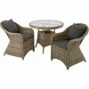 TECTAKE Aluminium Rattan Sitzgruppe Zürich 2+1 - Gartenlounge, Terrassenmöbel, Rattan Lounge - Natur -TECTAKE Shop 27026947 1