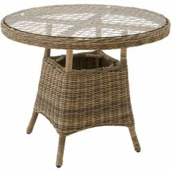 TECTAKE Aluminium Rattan Sitzgruppe Zürich 2+1 - Gartenlounge, Terrassenmöbel, Rattan Lounge - Natur -TECTAKE Shop 27026947 4