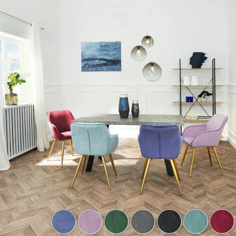 TECTAKE Stuhl Marilyn Samtoptik, goldene Stuhlbeine - Stuhl, Esszimmerstuhl, Wohnzimmerstuhl - blau/gold TECTAKE Stuhl Marilyn Samtoptik, Goldene Stuhlbeine - Stuhl, Esszimmerstuhl, Wohnzimmerstuhl - Blau/gold -TECTAKE Shop 28040612 3