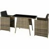 TECTAKE Rattan Sitzgruppe Lausanne 2+1 - Gartenlounge, Terrassenmöbel, Rattan Lounge - Natur -TECTAKE Shop 28040624 1