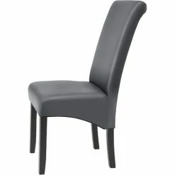 TECTAKE 8 Esszimmerstühle, Ergonomisch, Massives Hartholz - Küchenstuhl, Freischwinger, Armlehnstuhl - Grau -TECTAKE Shop 28040669 4