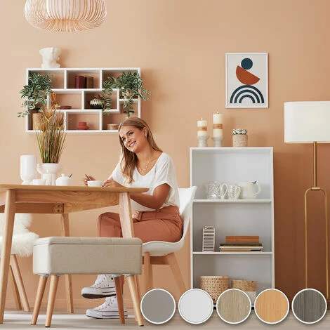 TECTAKE Regal Kassandra - Regal mit acht Fächern, Standregal, Wandregal - Eiche geschliffen TECTAKE Regal Kassandra - Regal Mit Acht Fächern, Standregal, Wandregal - Eiche Geschliffen -TECTAKE Shop 28163461 2