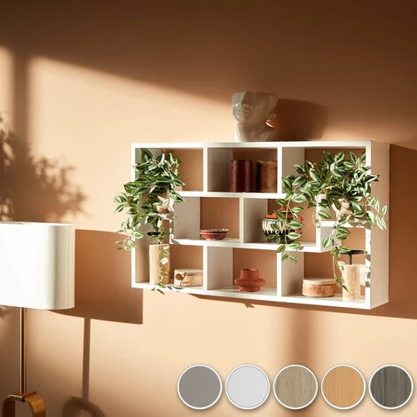 TECTAKE Regal Kassandra - Regal mit acht Fächern, Standregal, Wandregal - Eiche geschliffen TECTAKE Regal Kassandra - Regal Mit Acht Fächern, Standregal, Wandregal - Eiche Geschliffen -TECTAKE Shop 28163461 3