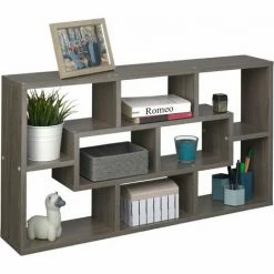 TECTAKE Regal Kassandra - Regal Mit Acht Fächern, Standregal, Wandregal - Eiche Geschliffen 5 TECTAKE Regal Kassandra - Regal Mit Acht Fächern, Standregal, Wandregal - Eiche Geschliffen -TECTAKE Shop 28163461 4