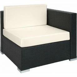 TECTAKE Rattan Lounge Mit Aluminiumgestell Paris - Loungemöbel, Gartenmöbel, Gartengarnitur - Schwarz -TECTAKE Shop 28996679 4