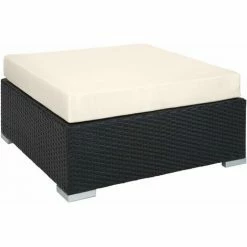TECTAKE Rattan Lounge Mit Aluminiumgestell Paris - Loungemöbel, Gartenmöbel, Gartengarnitur - Schwarz -TECTAKE Shop 28996679 5