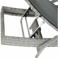 TECTAKE Aluminium Rattan Sonnenliege Océane - Gartenliege, Liegestuhl, Relaxliege - Hellgrau -TECTAKE Shop 29968049 4
