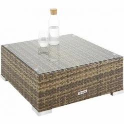 TECTAKE Rattan Lounge Mit Aluminiumgestell Marbella - Gartenlounge, Terrassenmöbel, Rattan Lounge - Natur -TECTAKE Shop 30160673 4