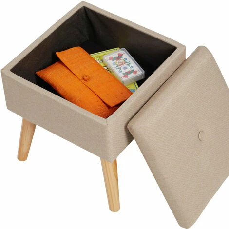 TECTAKE Sitzhocker Elva gepolstert in Leinenoptik 300kg mit Stauraum - Sitzhocker gepolstert in Leinenoptik, Hocker, Möbel - Sand TECTAKE Sitzhocker Elva Gepolstert In Leinenoptik 300kg Mit Stauraum - Sitzhocker Gepolstert In Leinenoptik, Hocker, Möbel - Sand -TECTAKE Shop 32065999 4