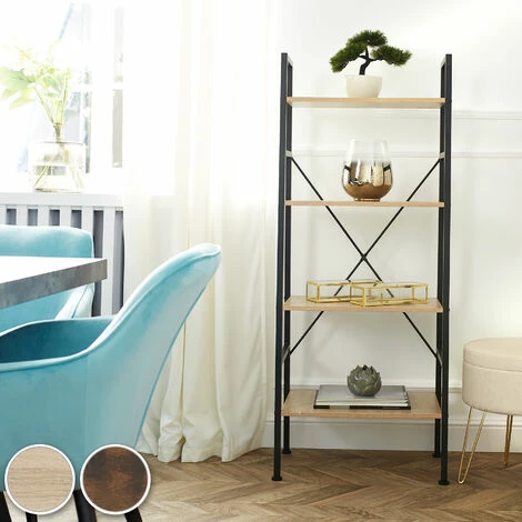 TECTAKE Leiterregal Newcastle 57,5 x 35,5 x 139cm - Leiterregal mit 4 Ebenen, Standregal, Bücherregal - Industrial dunkelbraun TECTAKE Leiterregal Newcastle 57,5 X 35,5 X 139cm - Leiterregal Mit 4 Ebenen, Standregal, Bücherregal - Industrial Dunkelbraun -TECTAKE Shop 37445495 2