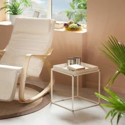 TECTAKE Beistelltisch Cambridge 40x40x44cm - Beistelltisch, Tabletttisch, Wohnzimmertisch - Weiß -TECTAKE Shop 39355872 3