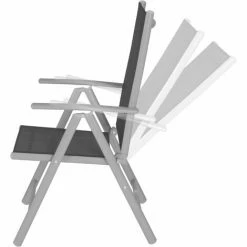 TECTAKE 6 Aluminium Gartenstühle Klappbar - Gartensessel, Gartengarnitur, Balkonstühle - Schwarz/silber 5 TECTAKE 6 Aluminium Gartenstühle Klappbar - Gartensessel, Gartengarnitur, Balkonstühle - Schwarz/silber -TECTAKE Shop 41866268 4