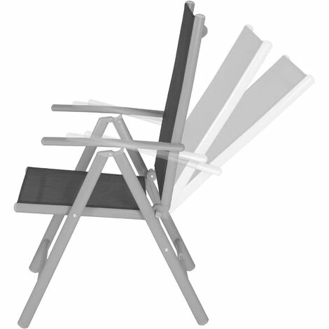TECTAKE 6 Aluminium Gartenstühle klappbar - Gartensessel, Gartengarnitur, Balkonstühle - schwarz/silber TECTAKE 6 Aluminium Gartenstühle Klappbar - Gartensessel, Gartengarnitur, Balkonstühle - Schwarz/silber -TECTAKE Shop 41866268 4