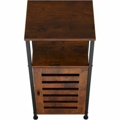 TECTAKE Beistellschrank Durham 38,5x31,5x81cm - Nachttisch, Nachtschrank, Schlafzimmerschrank - Industrial Dunkelbraun -TECTAKE Shop 44487051 4