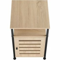 TECTAKE Beistellschrank Cork 40,5x40,5x60,5cm - Nachttisch, Nachtschrank, Schlafzimmerschrank - Industrial Holz Hell, Eiche Sonoma -TECTAKE Shop 44495330 4