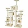 TECTAKE Kratzbaum Entissar 214cm - Katzenbaum, Katzenkratzbaum, Katzenhaus - Beige -TECTAKE Shop 45884899 1