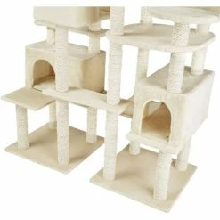 TECTAKE Kratzbaum Entissar 214cm - Katzenbaum, Katzenkratzbaum, Katzenhaus - Beige -TECTAKE Shop 45884899 4