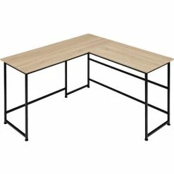 TECTAKE Schreibtisch Melrose 140x130x76,5cm - L-förmiger Computertisch Mit Monitoraufsatz, Eckschreibtisch, Bürotisch - Industrial Holz Hell, Eiche Sonoma -TECTAKE Shop 45884902 4
