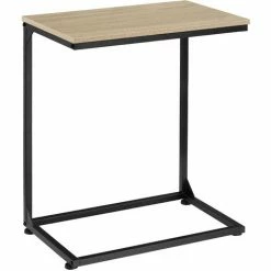 TECTAKE Beistelltisch Cardiff 55,5x35x67cm - Beistelltisch Industrial Style, Couchtisch, Sofatisch Nachttisch - Industrial Holz Hell, Eiche Sonoma