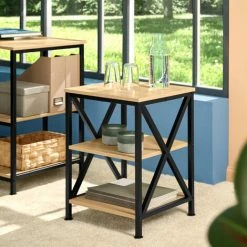 TECTAKE Beistelltisch Nottingham 40,5x40,5x60,5cm - Beistelltisch Industrial Style, Couchtisch, Sofatisch - Industrial Dunkelbraun -TECTAKE Shop 46255266 2