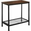 TECTAKE Beistelltisch Filton 60x30,5x60,5cm - Konsole, Flurtisch, Sideboard - Industrial Dunkelbraun