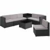 TECTAKE Rattan Lounge Verona - Rattan-Lounge, Rattan-Gartenmöbel, Balkonmöbel - Schwarz -TECTAKE Shop 47380938 1